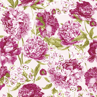 Pink Peonies by Princessmaro - Wrapped Canvas Print