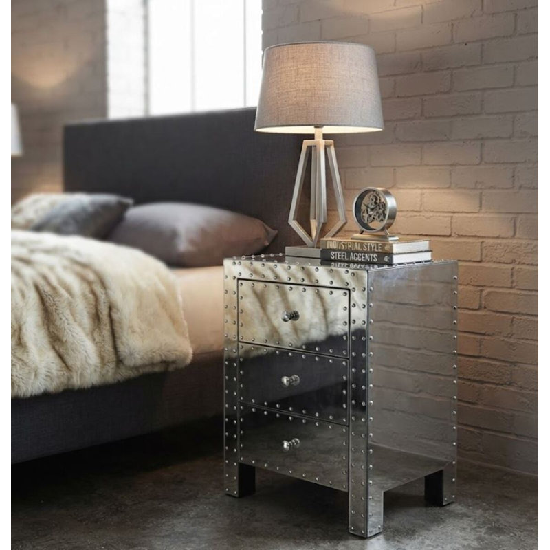 Table de chevet en acier inoxydable Curland