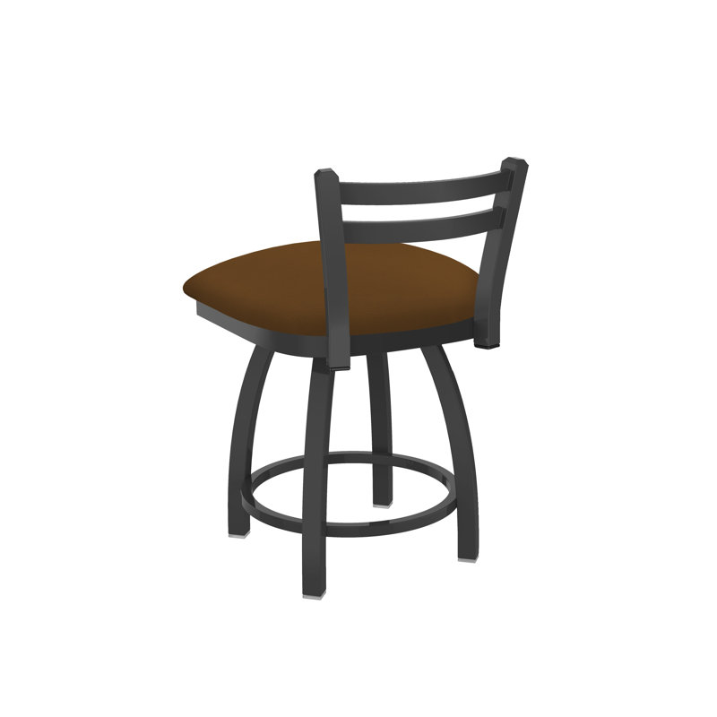 Tabouret de coiffeuse en métal Jackie, Vinyle - Chaume de galop, Étain