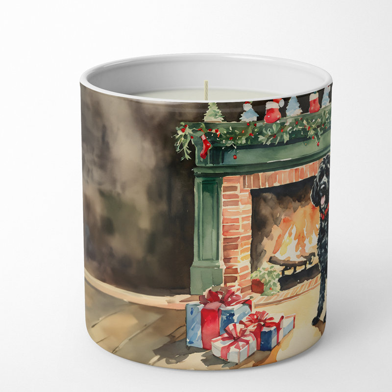 Bougie de Noël parfumée avec support en céramique