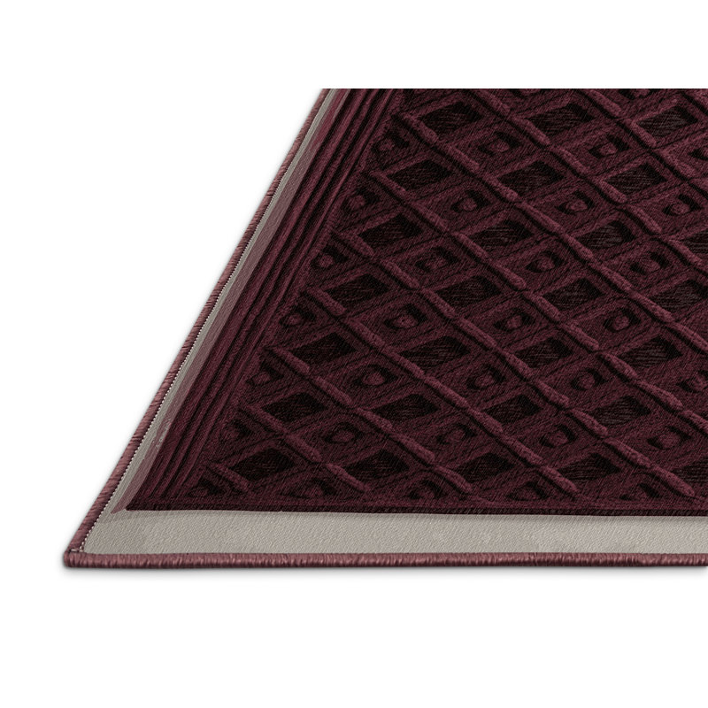 Tapis brun treillis lavable à la machine, Rectangulaire 2 pi x 3 pi