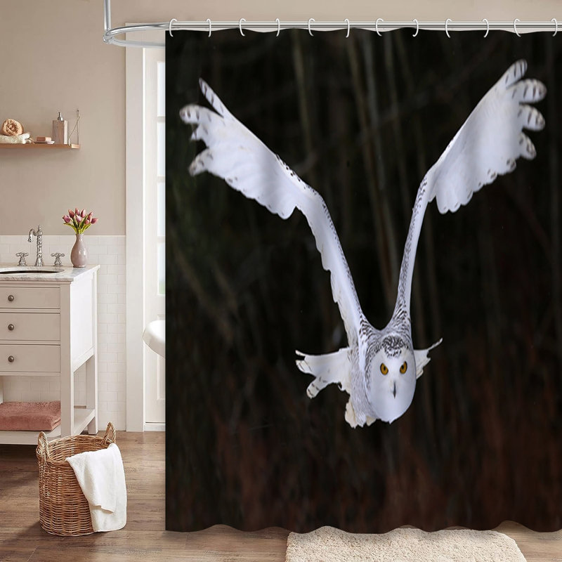Rideau de douche Snowy Owl, L 72 po x l 84 po