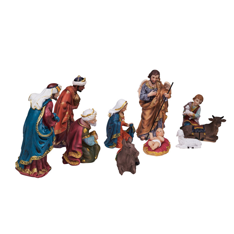 Ensemble de 11 figurines pour crèche de Noël