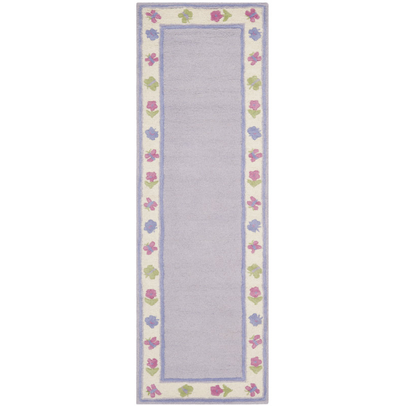 Claro touffeté à la main 80% laine; Tapis 20% coton, Tapis de couloir 2 pi 3 po x 7 pi