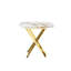 Marble Pattern Top Side End Table Square Shape Gold Stainless Steel Base