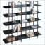 Bibliothèque à 5 niveaux avec bureau ouvert, tablette de style industriel rétro avec structure en métal-675768573