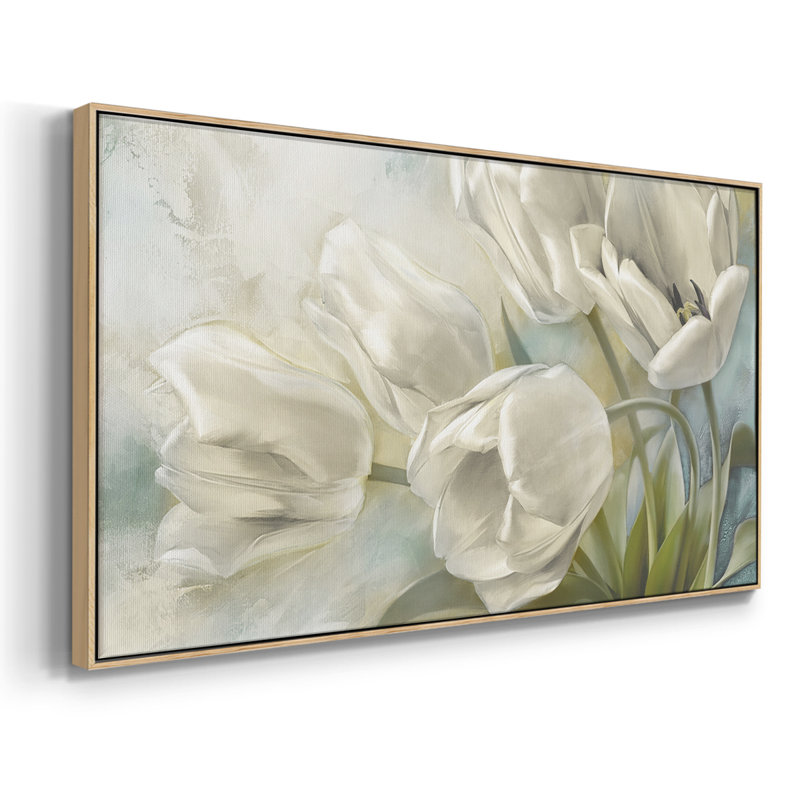«Holland Tulips II», toile tendue avec châssis encadré, prête à être accrochée, H 17 po x l 33 po, Naturel