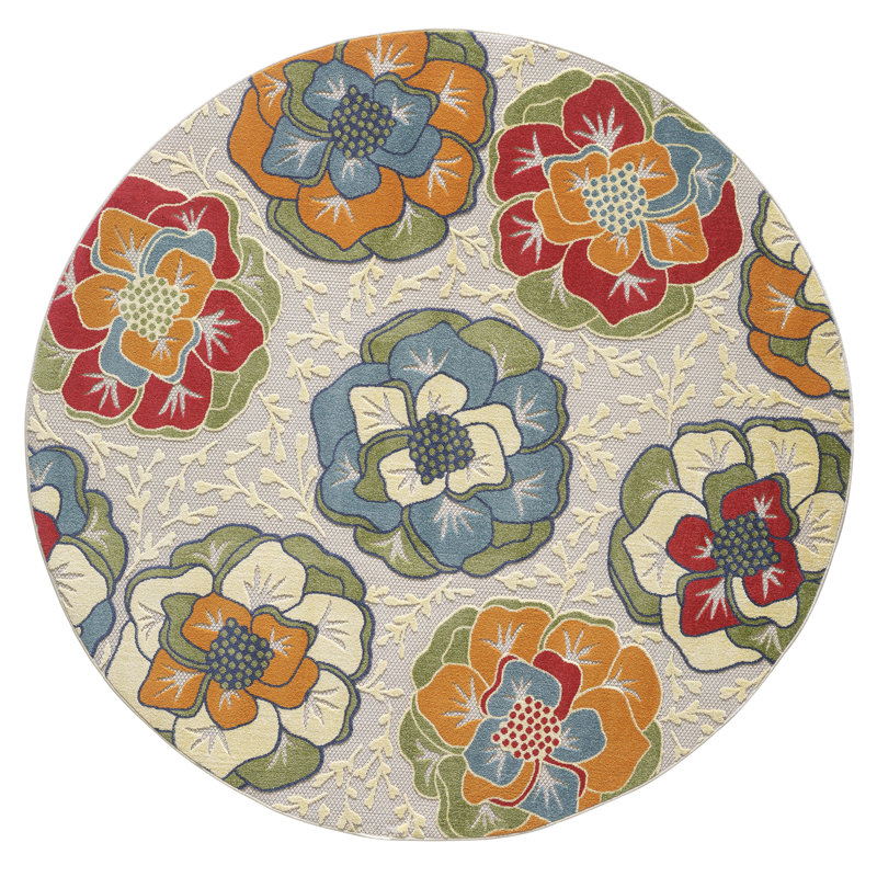 Indoor / Outdoor Rug, Round 7'10", Ivory