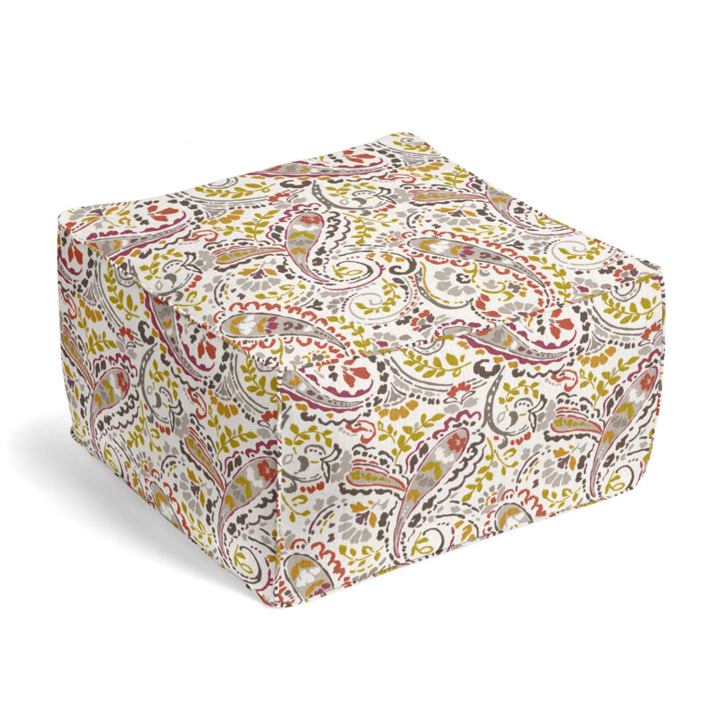 Upholstered Pouf, Quarry 100% Linen