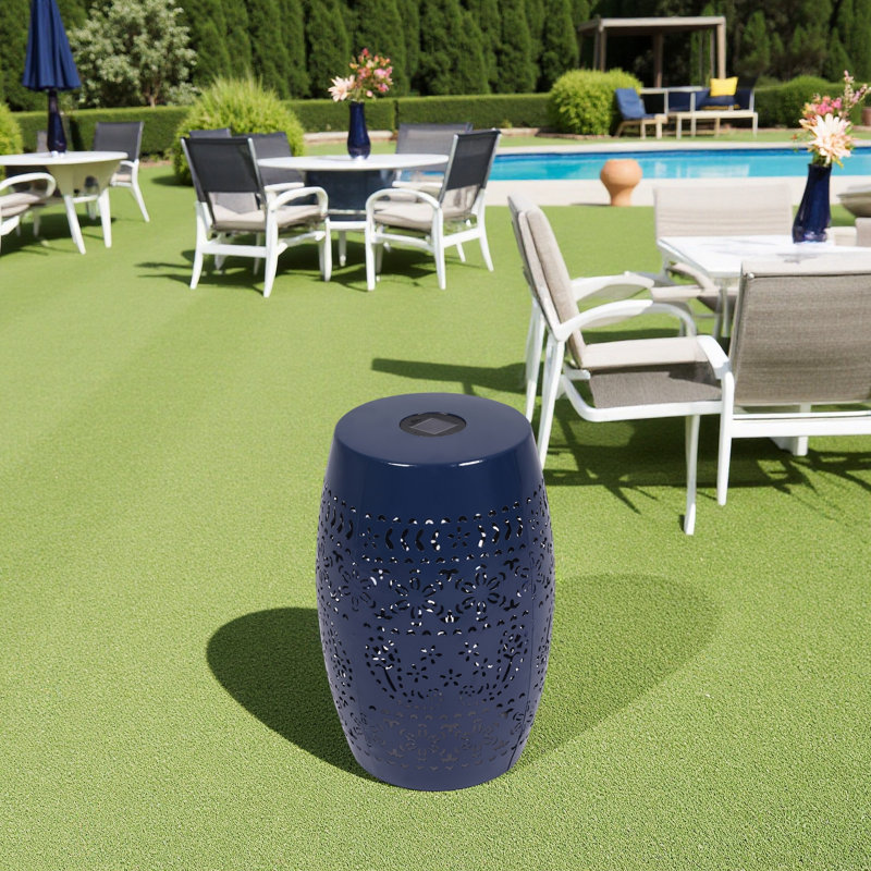 Table d'appoint solaire avec batterie solaire intégrée, superbe motif de fleurs la nuit, mobilier d'extérieur écologique et écoénergétique idéal