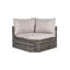 Ensemble de canapé d'extérieur 8 pièces, ensemble de conversation modulaire en forme de L en osier avec repose-pieds courbé et table en verre pour la piscine