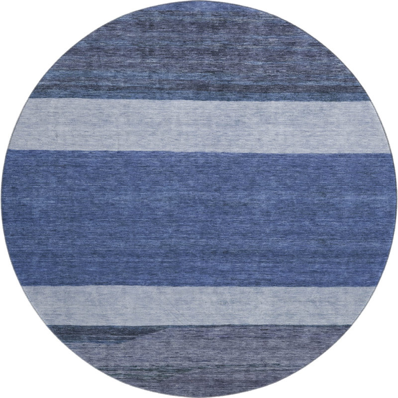 Premium Machine Washable Brennon AMF1624 Stripes Rug, Round 8'