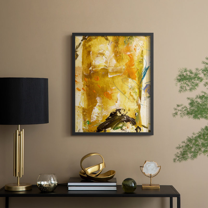 «Blazing Rays II», reproduction encadrée - bois massif, H 15 po x l 12 po, Noir, noir, noir, noir