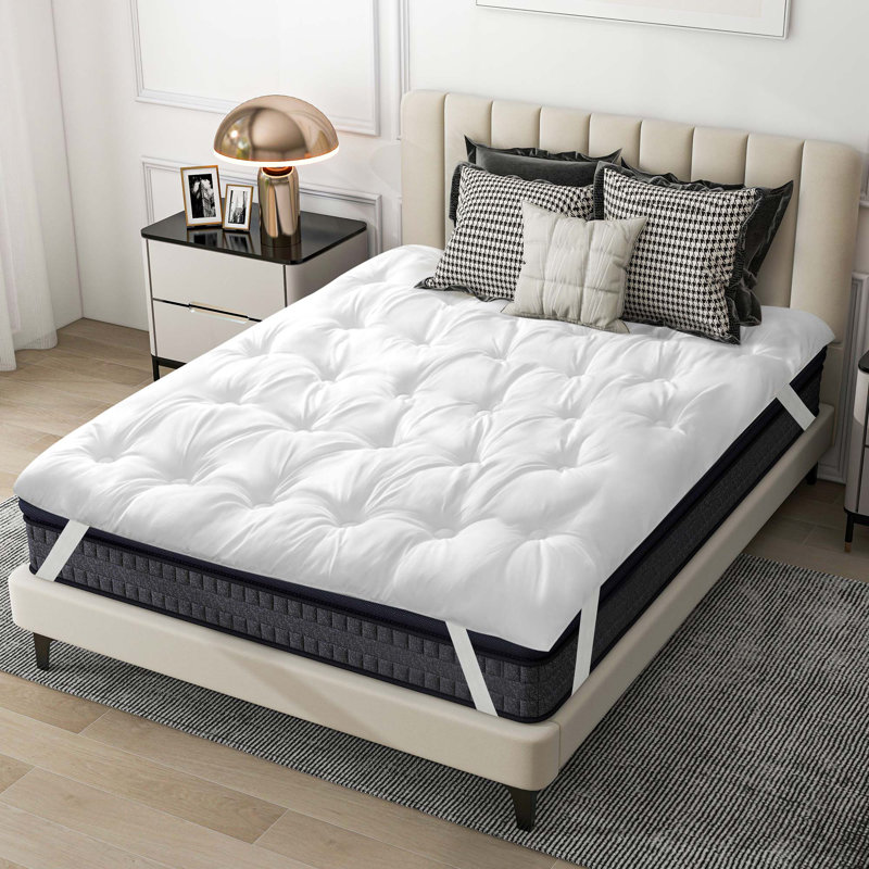 Surmatelas en duvet synthétique Warran, Complète, Blanc