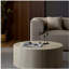 Table basse en faux travertin avec motif en relief accrocheur, travertin