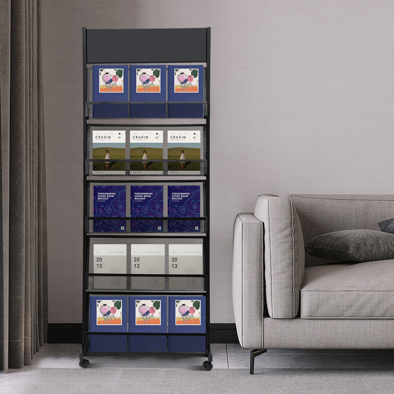 5-Layer  Metal Free Standing Magazine Rack