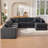 8 - Piece Compression Modular Upholstered Sectional-1522777828