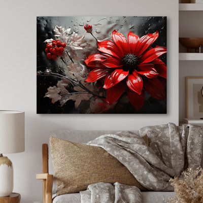 " Red Grey Botanical Symphony II "