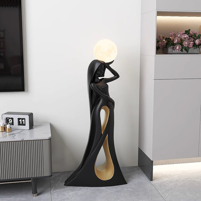 Simple and Modern Resin Floor Lamp, Black