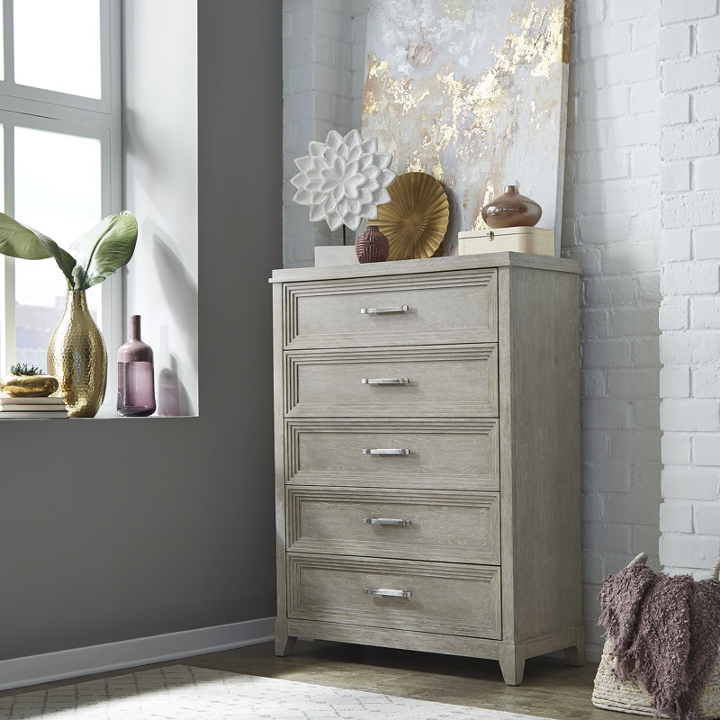 Belmar 41" W 5-Drawer Solid and Engineered Wood Chest