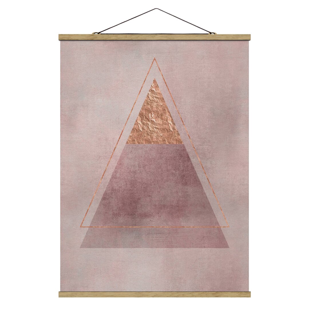 Grafikdruck Geometrie in Rosa und Gold II