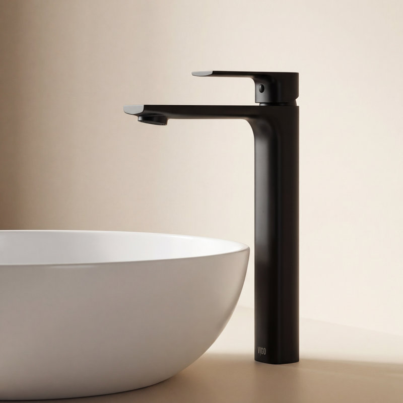 Norfolk 11" H Single Handle Vessel Sink Bathroom Faucet, Matte Black