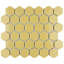 Hudson Due 2" Hex Vintage Yellow 10-7/8" x 12-5/8" Porcelain Mosaic Tile