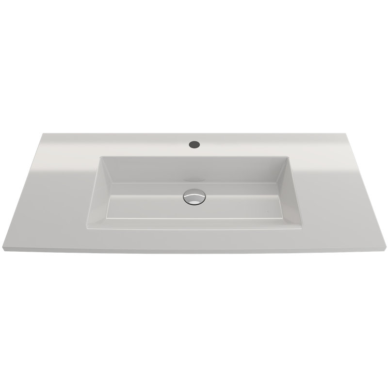 Ravenna Bathroom Sink, White, Single-Hole