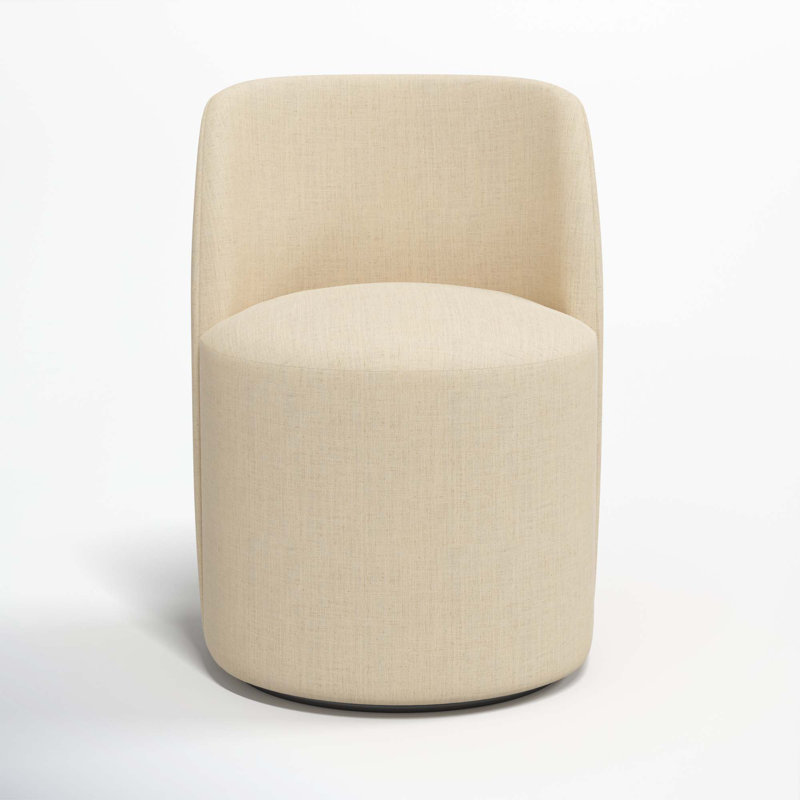 Begonia Swivel Dining Chair, Classic Linen Linen