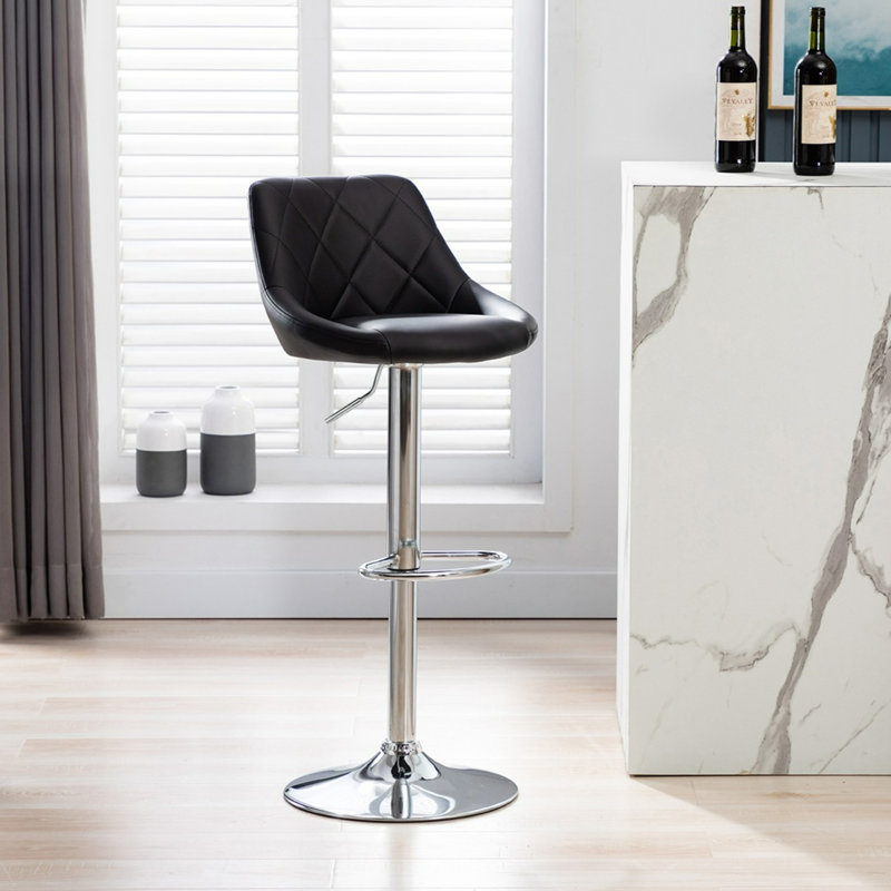 Swivel Adjustable Height Bar Stool, Black