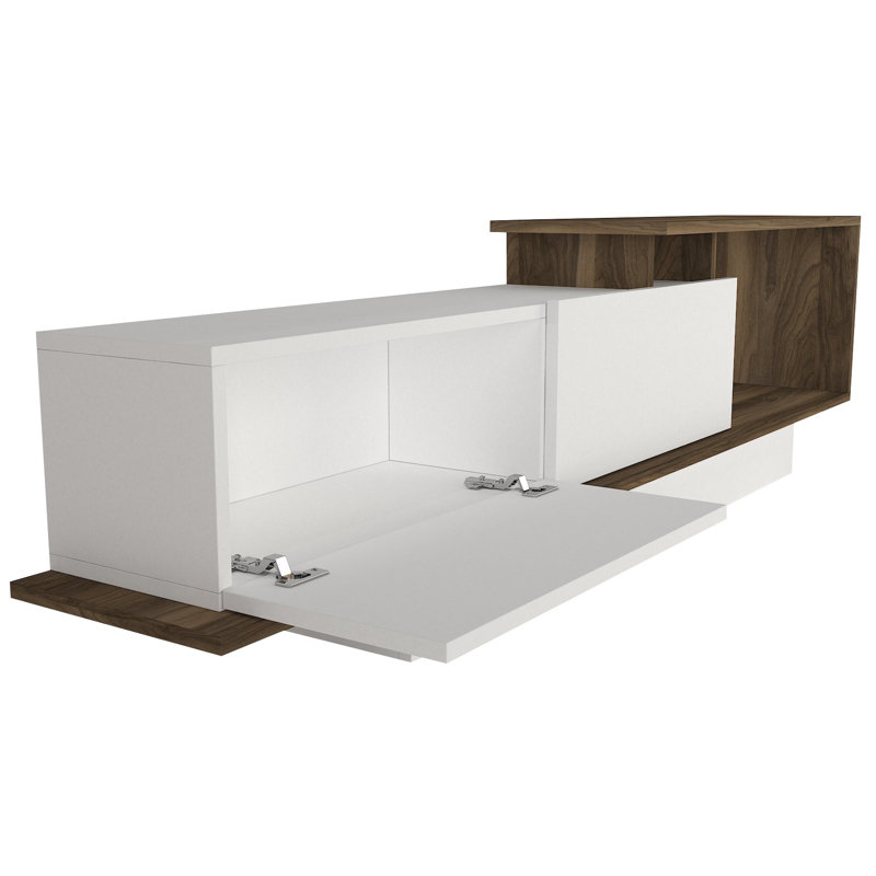 Aliosha TV Stand for TVs up to 40", Walnut/White