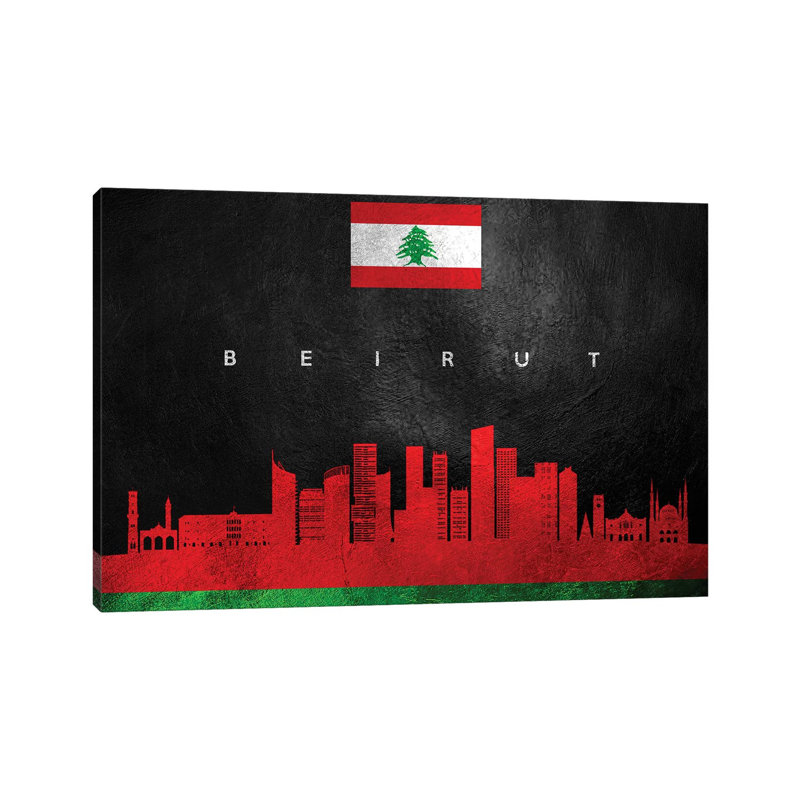 «Beyrouth Lebanon Skyline» par Adrian Baldovino, impression sur toile tendue, H 8 po x l 12 po x P 0,75 po