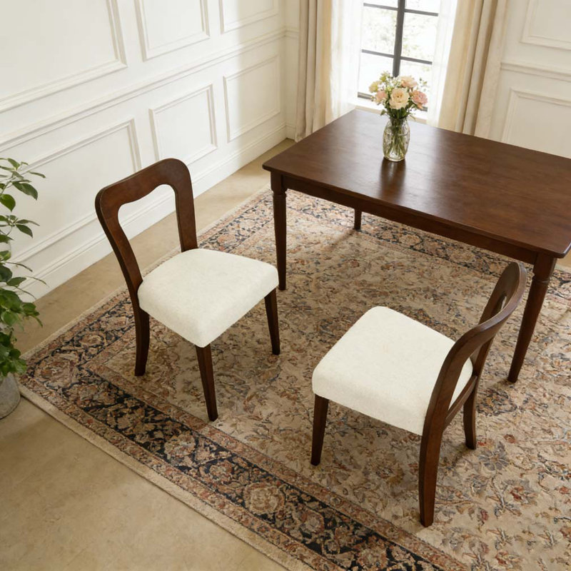 Ensemble de chaises de salle à manger, Beige, noyer