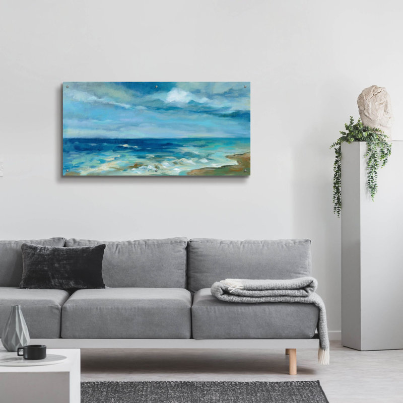 «Ocean Waves» par Silvia Vassileva, art mural en verre acrylique, H 24 po x l 48 po