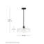 Luminaire suspendu en forme de dôme à 1 lumière Villa-1761342907