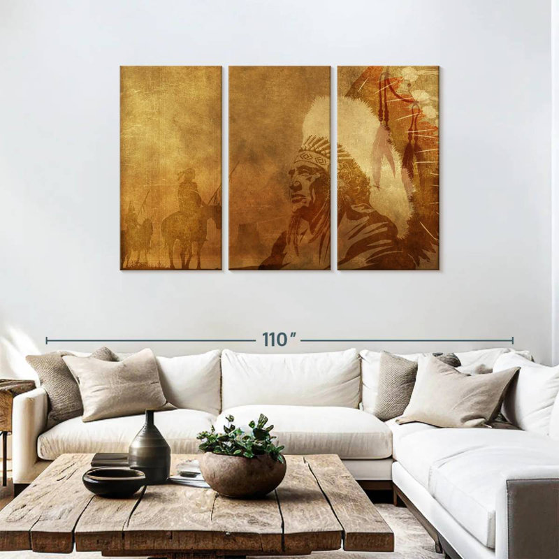 Lelar Native American Depiction, 48" H x 74" W