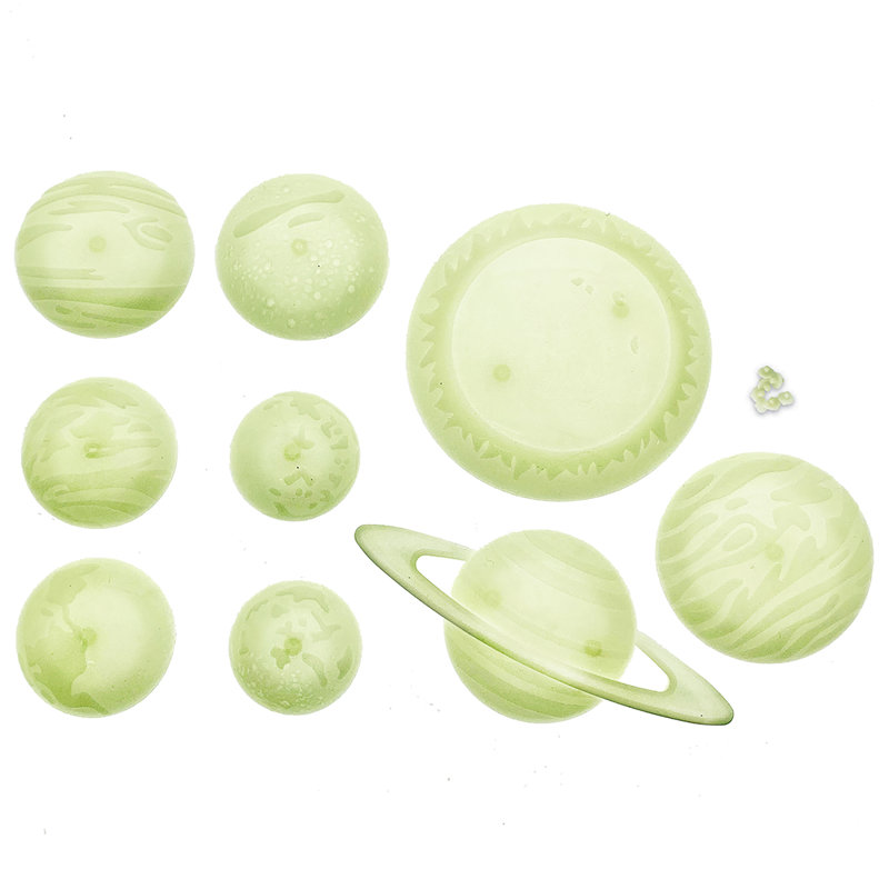 4M: Glow: Système solaire 3D - Système solaire complet Glow-In-The-Dark, adhésifs muraux et plafonniers à charge légère, pattes adhésives, décoration de chambre d'enfant