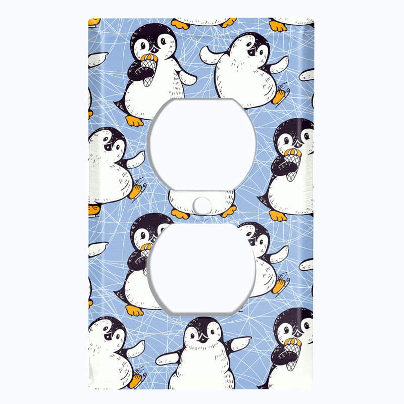 Interrupteur à bascule pingouin bleu crème glacé 1 bande, Bleu