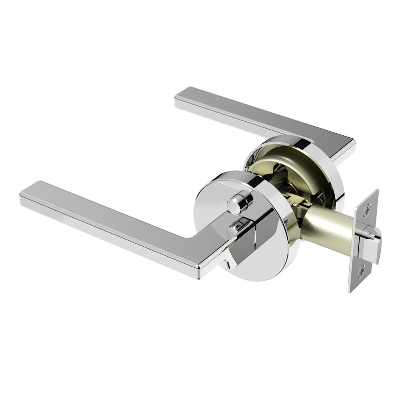 Levier de porte d'intimité Dune, design moderne dissimulé pour (lit et salle de bain) - Style minimaliste élégant en chrome