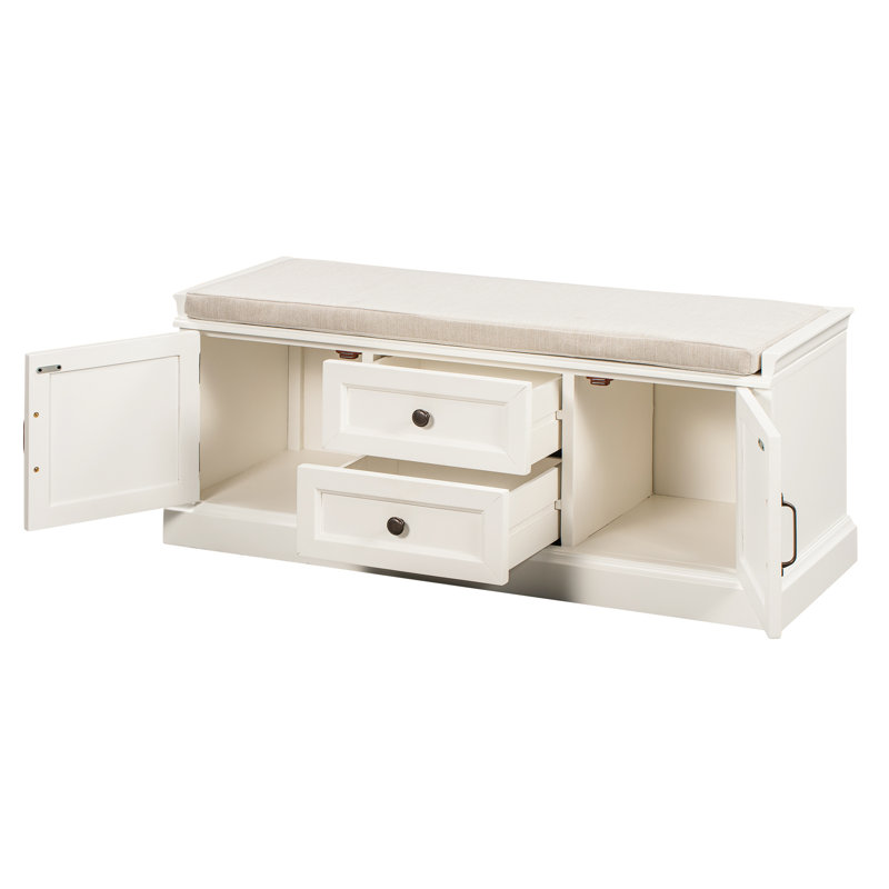 Banc de rangement Verdell, Blanc