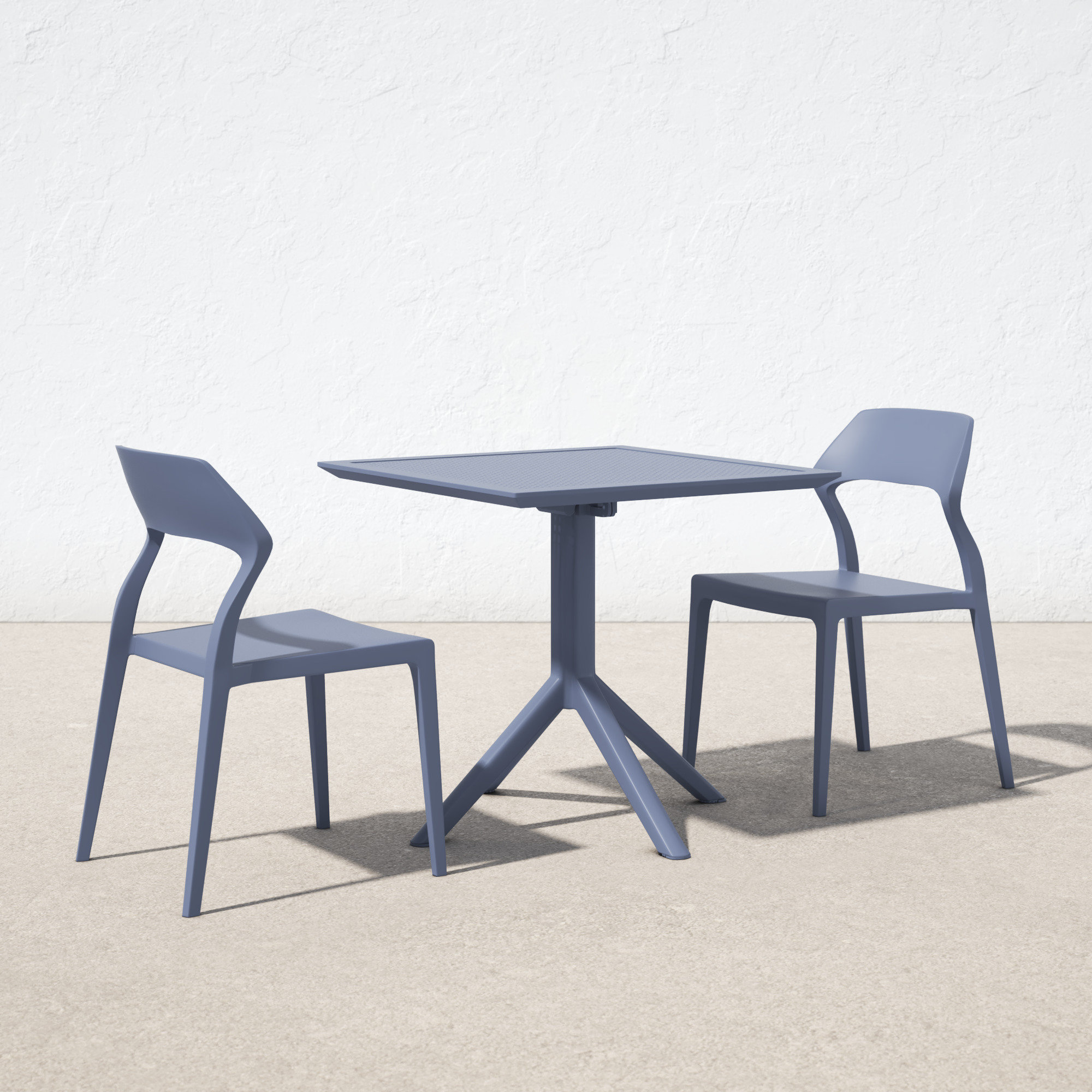 Farrah Square 2 - Person Bistro Set, Dark Gray