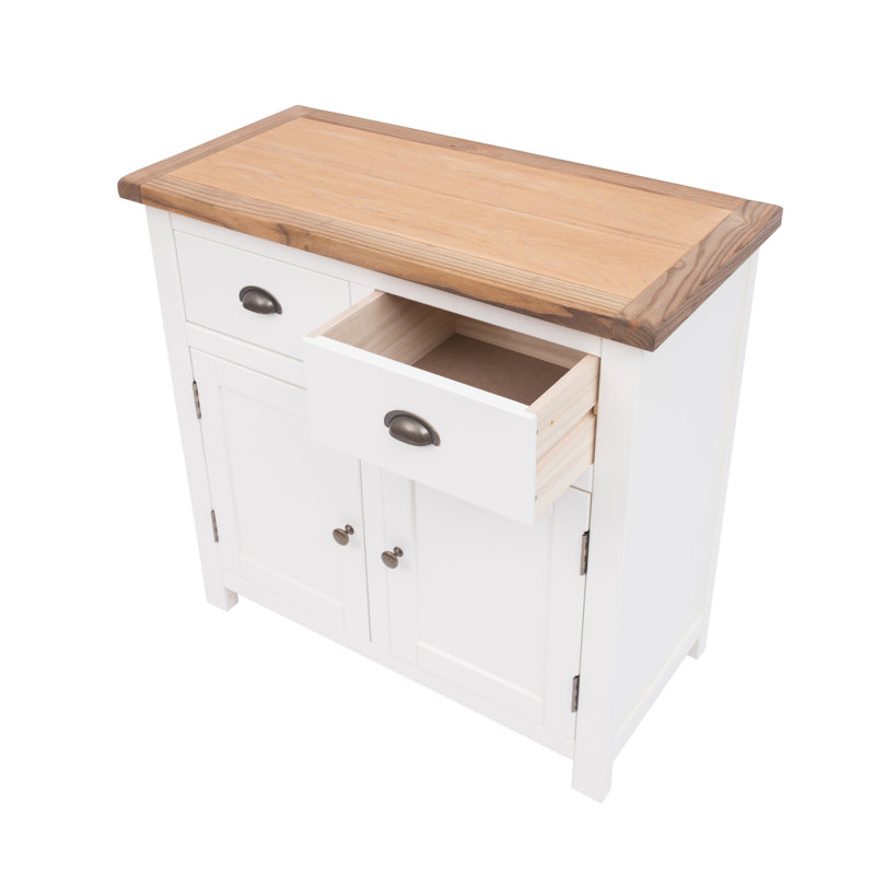 Hicksley 84cm Sideboard, Off White/Natural