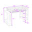 Lit mezzanine multifonctionnel simple TG avec tiroirs, tablettes et panneau perforé