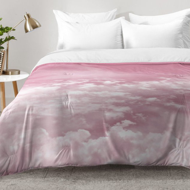 Ensemble d'édredon à travers des lunettes de couleur rose, Édredon double / grand + 2 taies décoratives sta