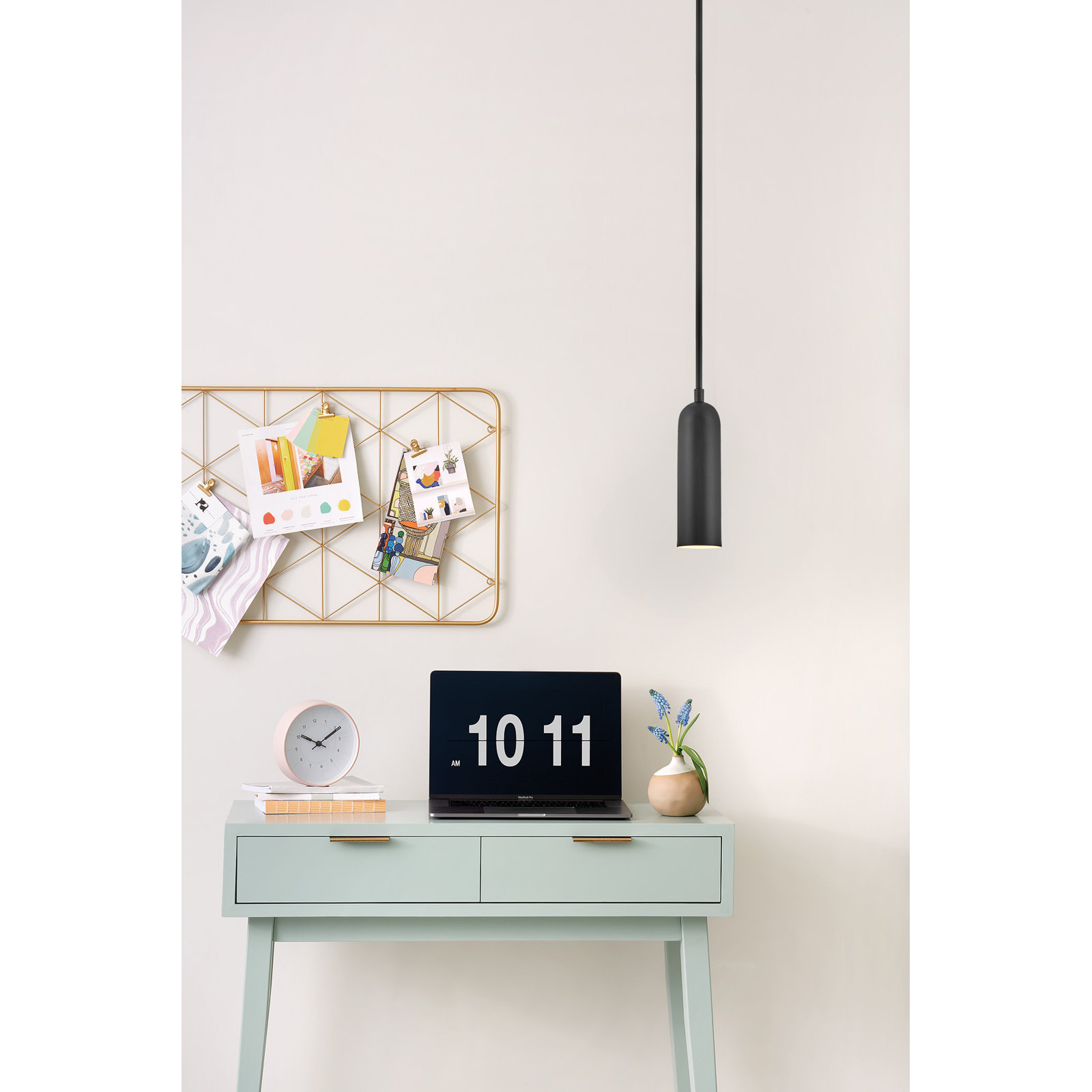 Arla Single Light Metal Dimmable LED Pendant, Black