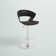 Riggleman Mid-century Swivel Adjustable Height Bar Stool with Open Back in Faux Leather, Wood, Metal