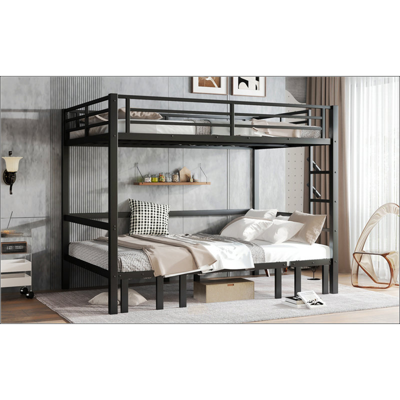  Pull-Out Metal Bunk Bed, Queen