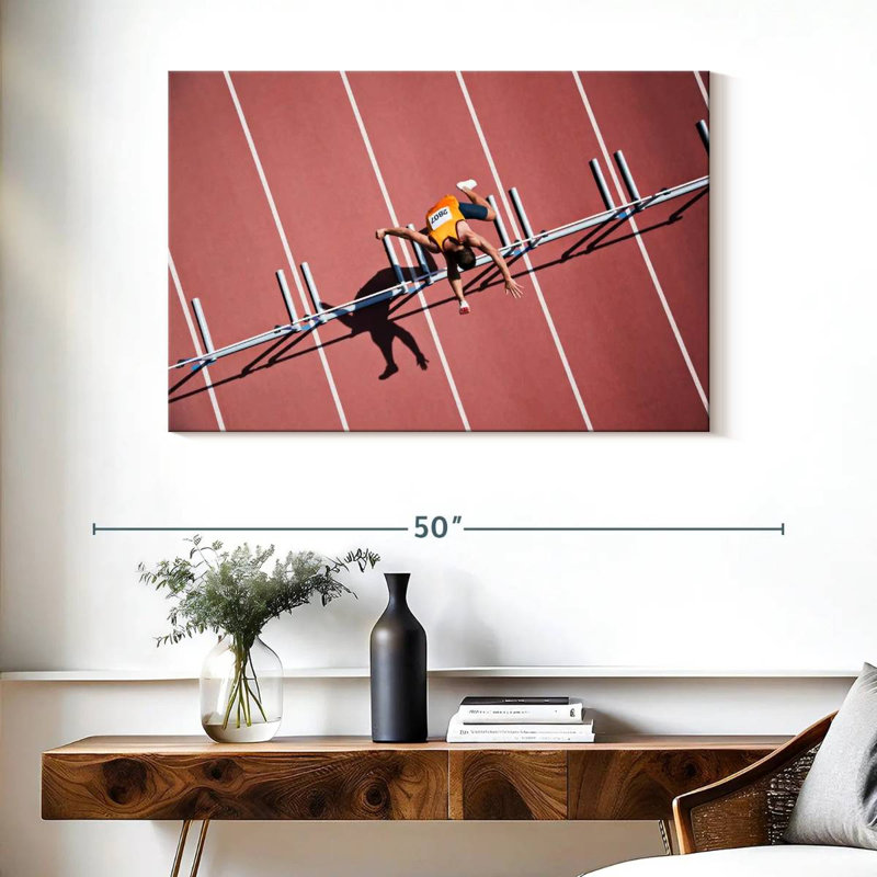 Sireci Jumping On Hurdle, 26" H x 39" W