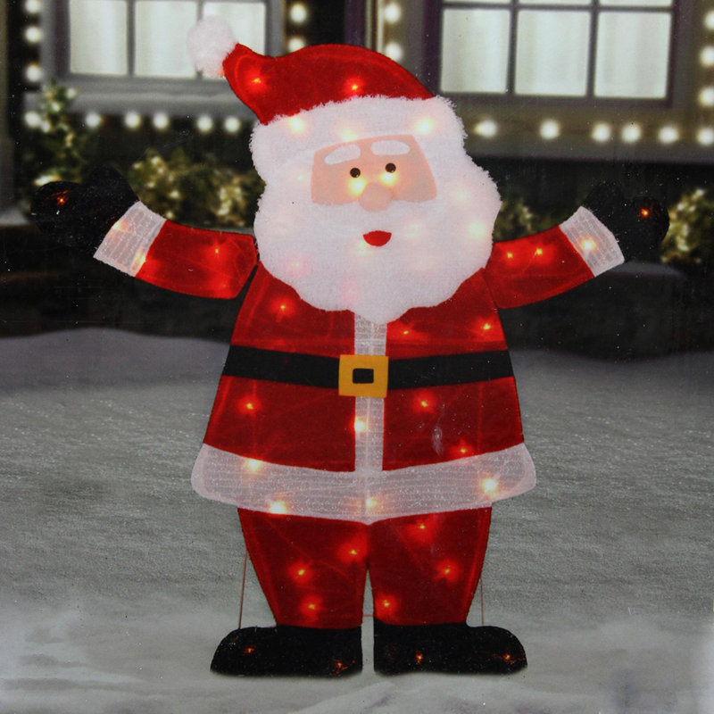 Décoration de jardin de Noël 42 "illuminée Jolly Santa Claus - lumières claires