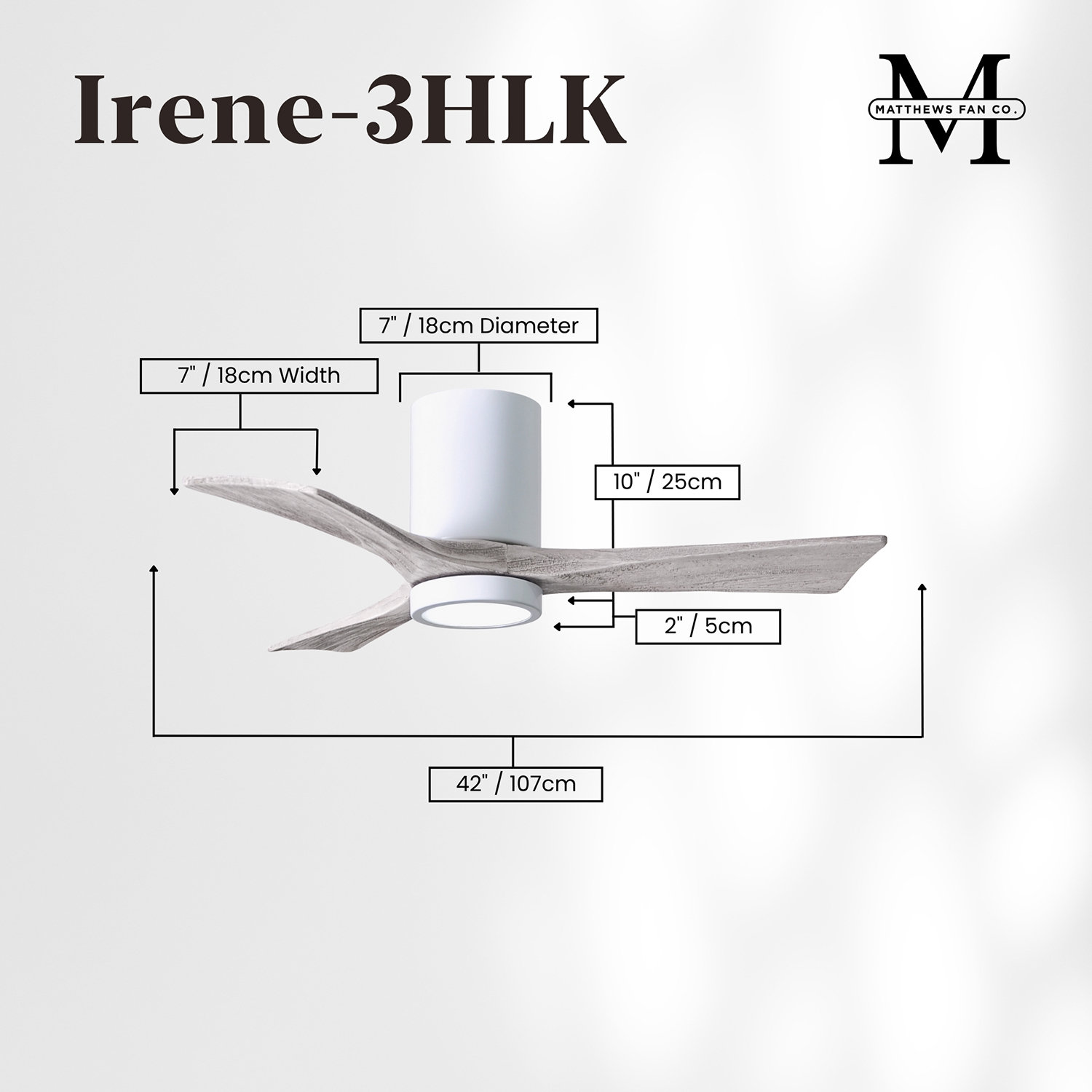 Olivier Ceiling Fan with LED Light Kit, Gloss White, 42", Barn Wood Tone